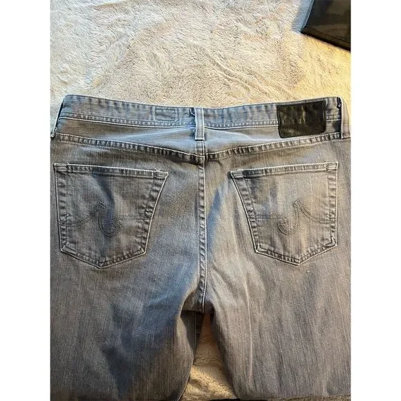 AG Adriano Goldschmied Men's Gray Straight Leg Jeans Standard Size 36 - Picture 10 of 11